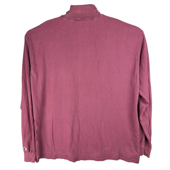 Vintage Champion Sweatshirt Men XXL Maroon Y2K Turtleneck Cotton Blend Pullover - Picture 2 of 10